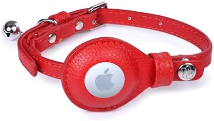 Blueberry Pet Microfiber Leather AirTag Cat Collar with Bell