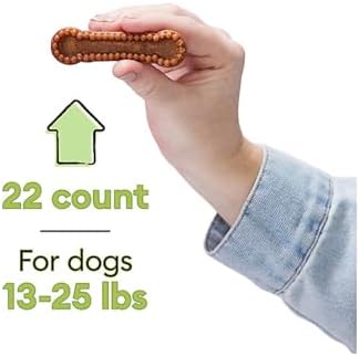 Wiggles & Wags Dental Chews for Small Dogs, Pumpkin Flavor, 12 Ounces with Bone Shaped Dispenser & Roll