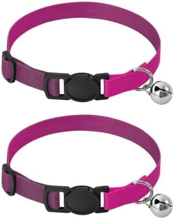 Rose Red Gradient Adjustable Buckle Pet Collars 2 Pack Dog Collars for Small Dogs