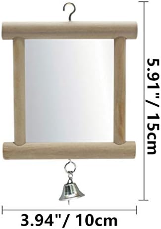 Litewoo Bird Mirror with Bell Parrot Swing Interactive Play Toys, 2PC