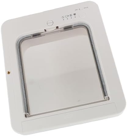 Tangxi Automatic Microchip Cat Door | Weatherproof Electronic Pet Door with 210mAh Battery for Home Entry Exit (White + Remote Control)