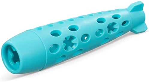 Messy Mutts Totally Pooched Stuff n Chew Rocket Stick, 10 Inch, Teal