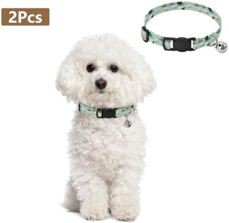 Cute Cartoon Sheep Cat Collar 2 Pack Collars for Puppies Adjustable 10.6 to 17.1 Inches