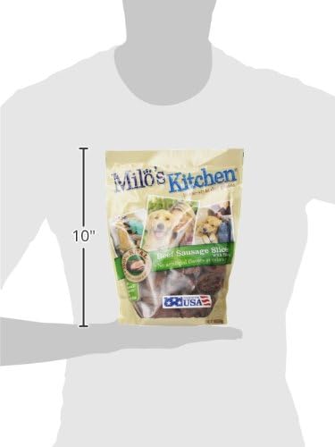 Milo's Kitchen Beef Sausage Slices with Rice Dog Treats, 18 Ounce (Pack of 4)