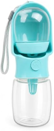 2-in-1 Dog Water Bottle with Food Container, Small, Blue