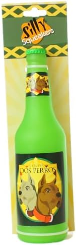 SILLY SQUEAKERS Tuffy Beer Bottle Dog Toy: Squeaky Dog Toy, Washable and Floats, Vinyl