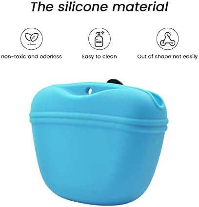 AUDWUD Silicone Dog Treat Pouch with Clicker Magnetic Closure Secure Clip