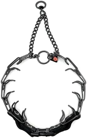 Herm Sprenger Prong Collar for Dogs Training - 2.25mm Prongs for Small Dogs with 14-19" Neck - Quick Release Buckle & Swivel Ring for Easy Use - Made of Durable Black Stainless Steel in Germany