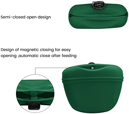 AUDWUD Silicone Dog Treat Pouch with Clicker Magnetic Closure Secure Clip