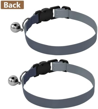 Blue Grey Gradient Cat Collars 2 Pack Soft Polyester Pet Collar Adjustable 10.6 to 17.1 Inches