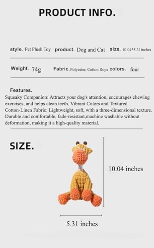 Brown Dog Plush Chew Toy with Squeakers – Durable, Soft, and Fun Interactive Dog Toy for Teeth Cleaning, Training, and Relieving Anxiety – Perfect for Small, Medium, and Large Dogs