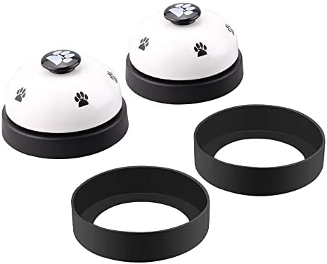 Comsmart Dog Training Bell, Set of 2 Dog Puppy Pet Potty Training Bells, Dog Cat Door Bell Tell Bell with Non-Skid Rubber Base 2 Pack White