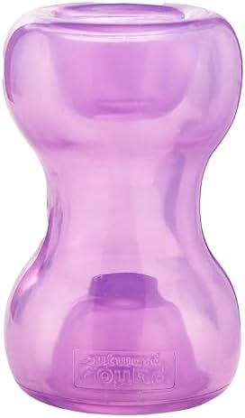 Outward Hound Double Snoop Interactive Treat Dispensing Dog Toy, Purple, 6" | Rolls & Bounces, Treat Stuffer, Puzzle Ball & Slow Feeder, Enrichment, Mint Scented, Easy Clean, No BPA, Medium to Large Dogs