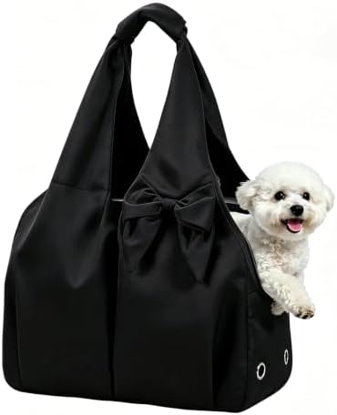 Small Dog Carrier Purse,Soft-Sided Dog Bag Carrier for Outings (Black)