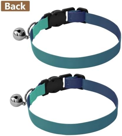 Blue Gradient Dog Collars for Small Dogs, 2 Pack Cat Collar with Bell
