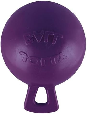Jolly Pets Tug-n-Toss Heavy Duty Dog Toy Ball with Handle, 4.5 Inches/Small, Orange