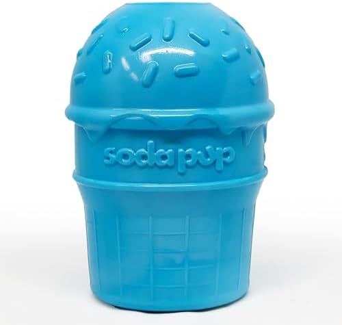 SodaPup Ice Cream Cone – Durable Dog Treat Dispenser & Chew Toy Made in USA from Non-Toxic, Pet Safe, Food Safe Natural Rubber Material for Mental Stimulation, Problem Chewing, Calming Nerves, & More