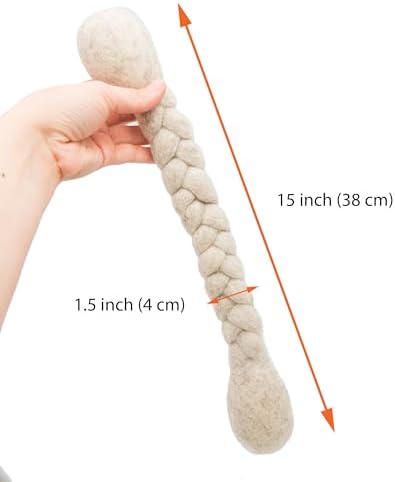 Glaciart One 15-Inch Dog Wool Rope Toy - Durable Chew Toys for Small and Medium Breeds - Natural, Plastic-Free, Non-Allergic - Long-Lasting Play and Activity Ball for Dogs, Indoors and Outdoors