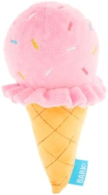 BarkBox Slobbery Ice Cream Cone Dog Toy - Toy for Small to Medium Dogs