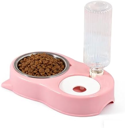 Cat Bowls Food and Water Bowl Set with Automatic Water Dispenser