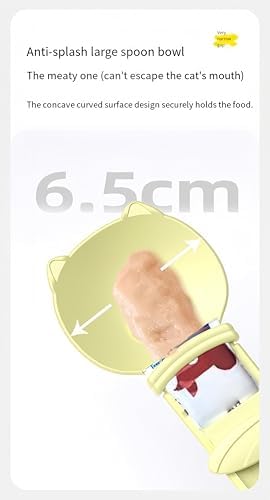 Cat Strip Feeder Spoon - Squeeze & Lickable Treat Dispenser for Wet Food, Multi-Purpose Pet Food Can Accessory (Assorted Colors) (Purple+Yellow+Pink)