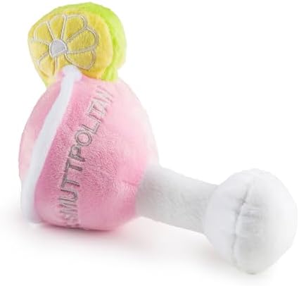 Haute Diggity Dog Cosmuttpolitan Plush Dog Toy, Cocktail Parody Chew Toys