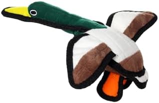 TUFFY - World's Tuffest Soft Dog Toy - Barnyard Junior Duck - Squeakers - Multiple Layers. Made Durable, Strong & Tough. Interactive Play (Tug, Toss & Fetch). Machine Washable & Floats
