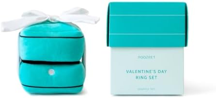 Valentine's Day Ring Box Snuffle Toy, Teal Velvet, Interactive Enrichment Toy with Squeaky Detachable Ring, Hidden Treat Pocket, Nosework Enrichment