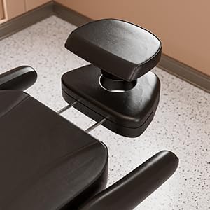 Paddie 360° Swivel Electric Height Adjustable Tattoo Spa Chair for Client, Professional Facial Esthetician Bed with Storage Pocket/2 Wheels, Headrest/Armrest Adjustable, Black