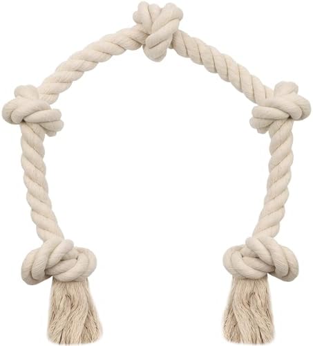 Barida Natural White Tough Dog Rope. Premium Non-Toxic Cotton Interactive Large Dog Toys, Tug of War, Chew Rope