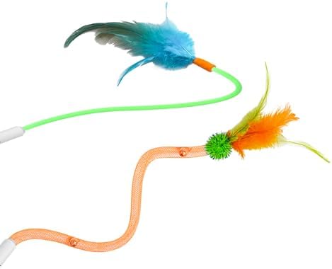 2 Pack Feathers Can emit Light Accessories for Cat Moving Toy, ONLY Fits Cat Toys,Cats-NOT fits for Other Brand Toys
