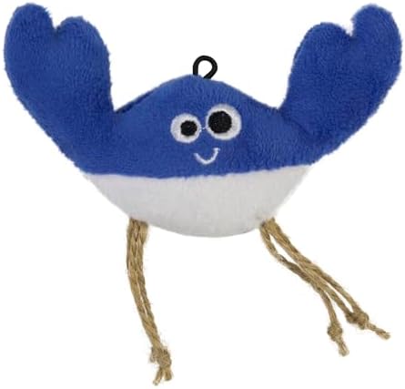 Mad Cat Be Bright Light Up Crab Cat Toy, Touch Activated LED Plush, Catnip