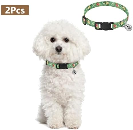 Tropical Flower Floral Cat Collar with Bell 2 Pack Cat Collar Adjustable 10.6 to 17.1 Inches