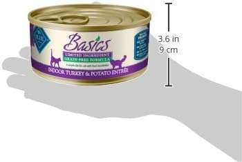 Blue Buffalo Basics Turkey Adult Grain-Free Wet Cat Food, 5.5 oz, 24 ct | Skin & Stomach Care, Real Turkey #1 Ingredient, Limited Ingredient Diet, Antioxidant-Rich LifeSource Bits, Skin & Coat Health