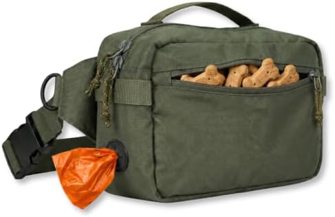 Crossbody Dog Walking Bag, Treat Pouch & Poop Bag Holder, Olive Green