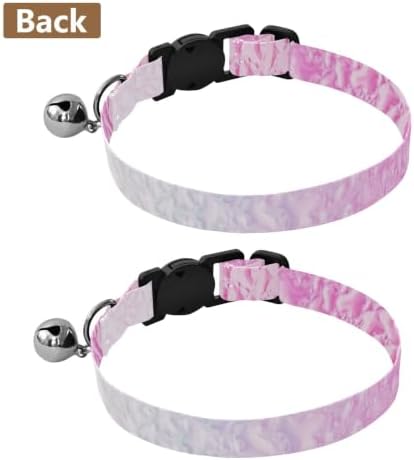 Holographic Gradient Rainbow Kitten Collar with Bell 2 Pack Cat Collars Adjustable Length 10.6" to 17.1"