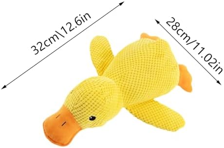 Calming Yellow Duck Dog Toy, Squeaky Plush Duck Pillow Toy Relief for Pets