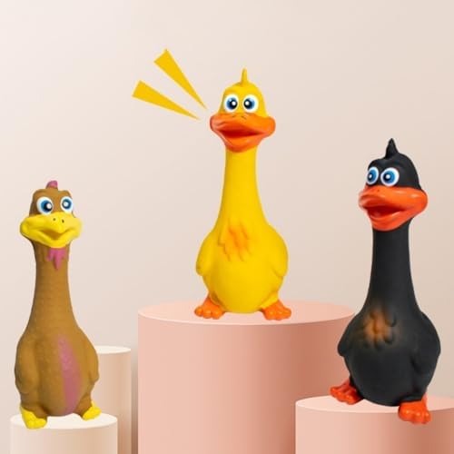 Squeaky Dog Toys for Aggressive Chewers, Cute Animal Interactive Dog Toys for Playing Chewing, Latex Pet Chew Toys Outdoor & Indoor for Puppy Small Medium Large Dogs (Black)