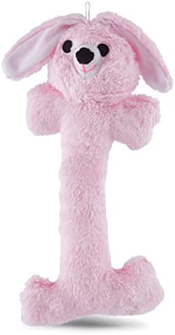 Jeffers Pet Plush Bone Squeaker Dog Toy, 14" - Pink Bunny