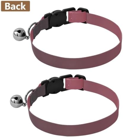 Black Red Gradient Soft Polyester Pet Collar, 2 Pack Cat Bell Collar