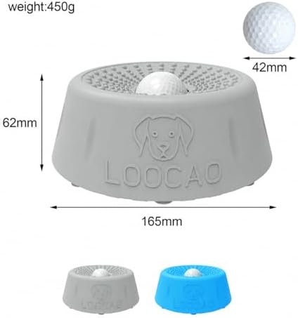 Dog Lick Bowl, Slow Feeder Dog Bowl with Interactive Lick Ball, Non-Slip Dog Enrichment Feeder for Wet Food, Yogurt, Peanut Butter & Milk, Gray