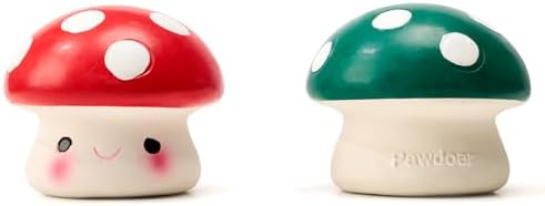 Squeaky Dog Toys, Soft Latex Squeaky Dog Ball for Small Dogs Puppies, Cute Bounce Squeak Mushroom Pet Toys