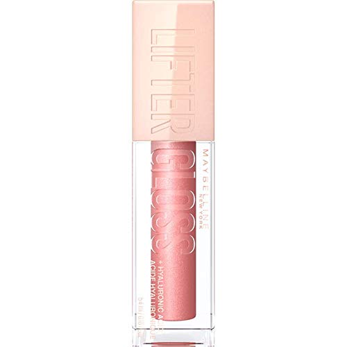 Maybelline Lifter Gloss, Hydrating Lip Gloss with Hyaluronic Acid, Moon, Nude Pink, 0.18 Ounce | Hydrating Lip Gloss
