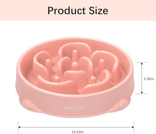 MateeyLife 2-Pack Slow Feeder Dog Bowls, 4 Cups, Dog Puzzle Feeder Bowl