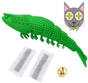 Smokey's Stash Cat Toy Interactive Catnip Dental chew cat Toothbrush refillable with Bell (Toy)