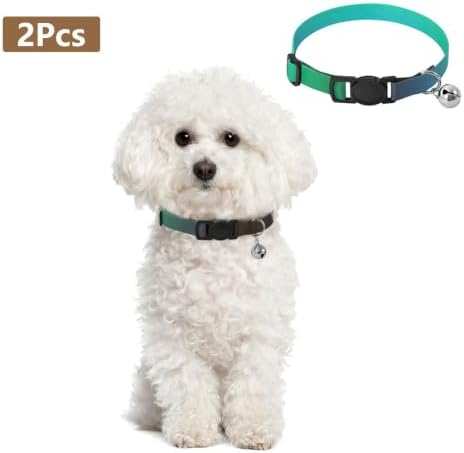 2 Pack Cat Collars Vibrant Colors Cat Bell Collar, Adjustable Length 10.6" to 17.1"