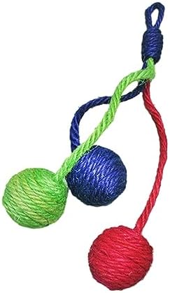Hanging Interactive Cat Toy Sisal Rope Ball, Eco Friendly Self Play Bite and Wear Resistant Pets Interactive Toy Cat Rope Ball for Indoors Cats