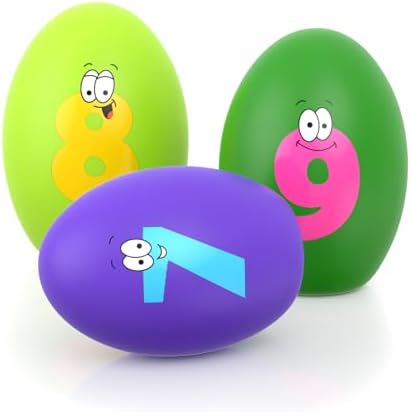 Squeaky Dog Toys for Small Dogs, 3 Pack Soft Puppy Chew Toy Set, Funny Numbers Squeaky Dog Balls, Interactive Fetch Playing Egg Balls for Puppy Small Breeds, 1.7"*2.4"