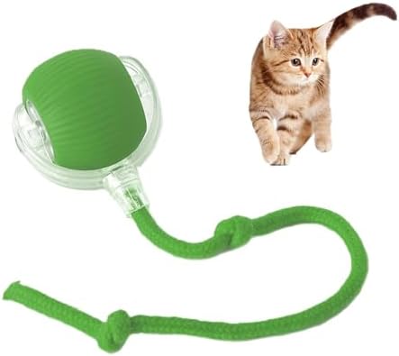 Interactive Cat Toy Rolling Ball with Tail, Motion Activated Indoor Cats