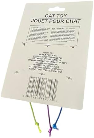 Plush Mouse Cat Fun with Bell Inside, Multicolor, 3 Pack